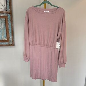 Nine West Dusty Rose Long Sleeve Knit Shift Dress NEW L